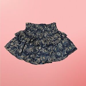 Patrons of Peace Navy and Cream Floral Mini Skirt